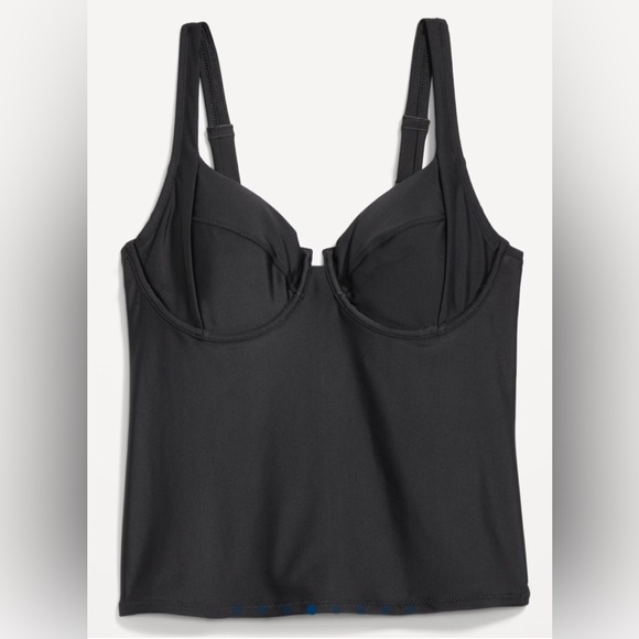 🆕 Old Navy Women's Underwire Tankini Swim Top Black Large 12-14 - Picture 8 of 16